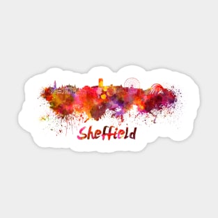 Sheffield skyline in watercolor Sticker